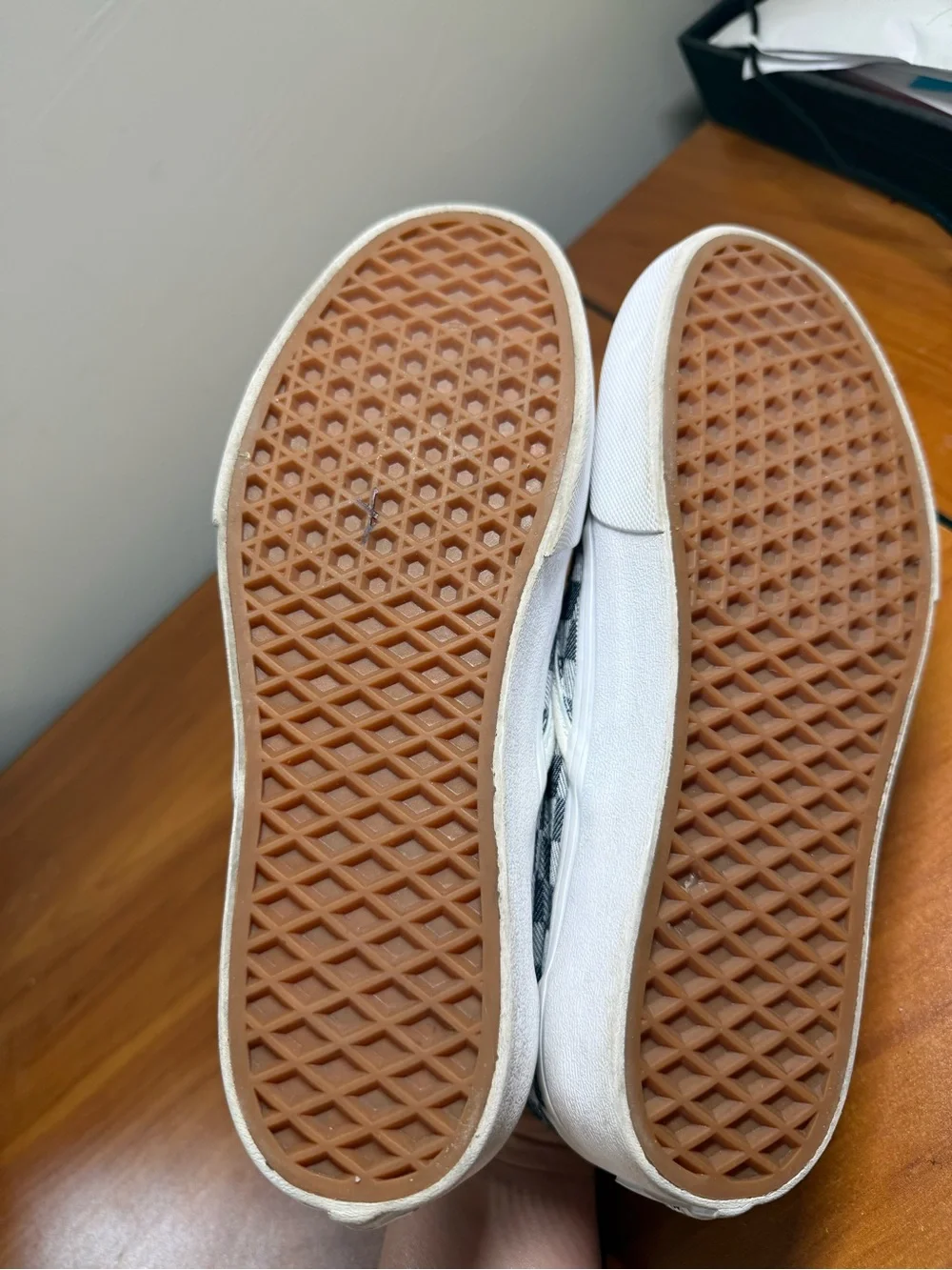 Vans Classic Checkerboard Slip-On Sneakers Navy Grey Skate Monochrome W9